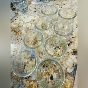 Oui Set of 8 Clear Glass Dessert Jars
